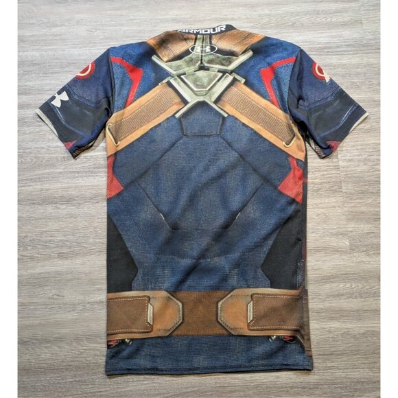 Under Armour Men's Medium Captain America Age Of Ultron Compression Shirt Rare - Picture 6 of 9